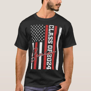 Senior 2024 Graduation Class of 2024 American Flag T-Shirt
