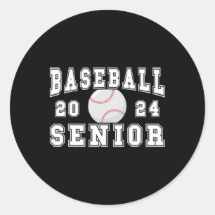 Senior 2024 Graduation Party Idea Baseball Senior Classic Round Sticker