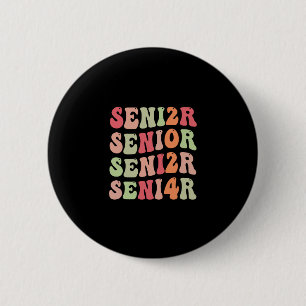 Senior 2024 Groovy Back to School Class 2024 6 Cm Round Badge
