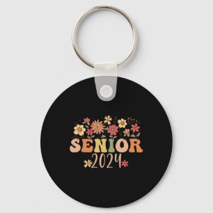 Senior 2024 Groovy Retro Class Of 2024 Graduation Key Ring