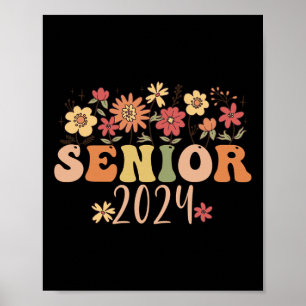 Senior 2024 Groovy Retro Class Of 2024 Graduation  Poster