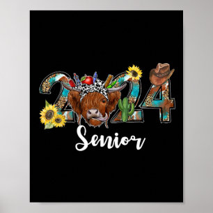 Senior 2024 Highland Cow Western Graduation Class  Poster