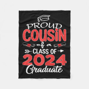 Senior 2024 Proud Cousin Of A Cl Of 2024 Graduate Fleece Blanket