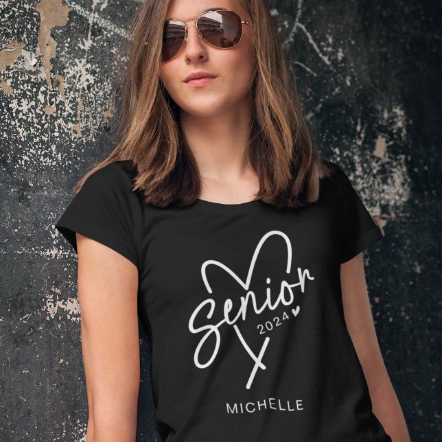 Senior 2024 trendy heart modern T-Shirt (Creator Uploaded)