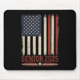 Senior 2025 American Flag USA Graduation Class Of Mouse Mat
