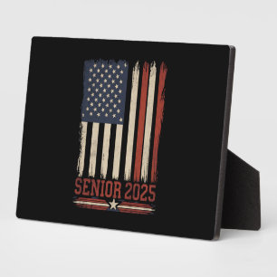 Senior 2025 American Flag USA Graduation Class Of Plaque
