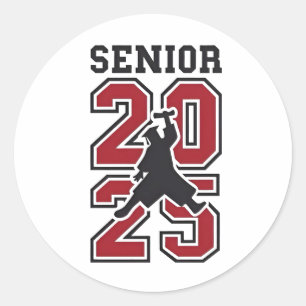 Senior 2025 Basketball Graduate Sport  Classic Round Sticker