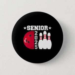 Senior 2025 Bowling Player Cl Of 2025 Graduation S 6 Cm Round Badge