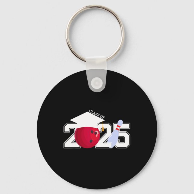 Senior 2025 Bowling Player Cl Of 2025 Graduation S Key Ring (Front)