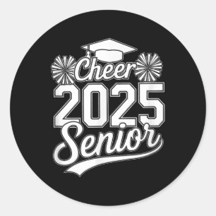 Senior 2025 Cheer Team Mum High School Graduation  Classic Round Sticker
