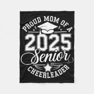 Senior 2025 Cheer Team Mum High School Graduation Fleece Blanket