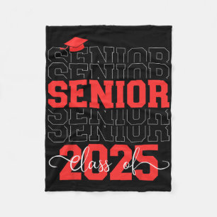 Senior 2025 Ck To School College Graduation Cl Of Fleece Blanket