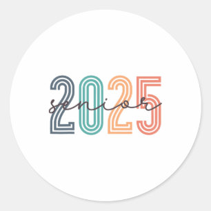 Senior 2025 Cl Of 2025 Ck To School Retro Graduati Classic Round Sticker