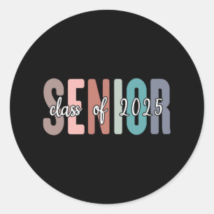 Senior 2025 Cl Of 2025 For College High School Gra Classic Round Sticker