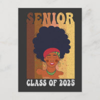 Senior 2025 Class Black Smart Afro Melanin African