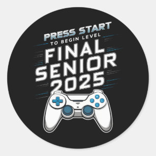 Senior 2025 Class of 2025 Gamer Video Games Classic Round Sticker