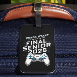 Senior 2025 Class of 2025 Gamer Video Games Luggage Tag