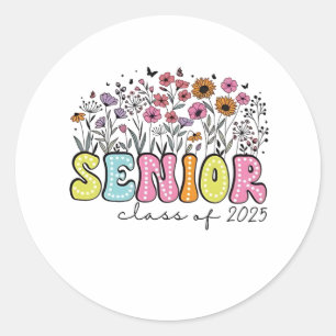 Senior 2025 Class of 2025 Spring Blossom Flowers  Classic Round Sticker
