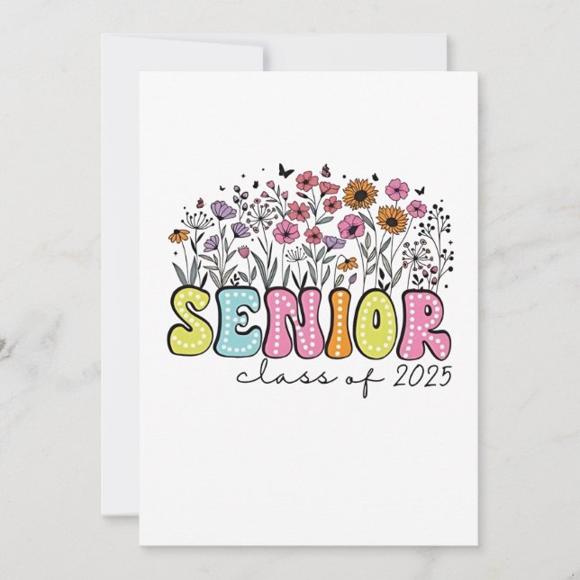 Senior 2025 Class of 2025 Spring Blossom Flowers  Invitation (Front)