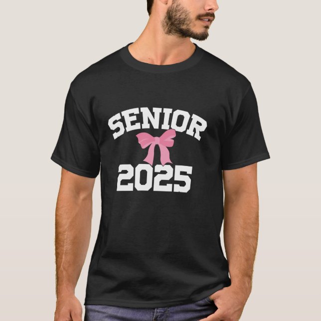 Senior 2025 Coquette Bow Class of 2025 Graduation  T-Shirt (Front)