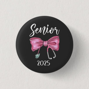 Senior 2025 Coquette Class of 2025 Pink Bows 3 Cm Round Badge