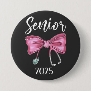 Senior 2025 Coquette Class of 2025 Pink Bows 7.5 Cm Round Badge