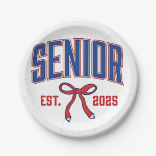 Senior 2025 Coquette Class of 2025 Pink Bows Paper Plate