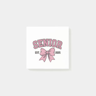 Senior 2025 Coquette Class of 2025 Pink Bows Post-it Notes