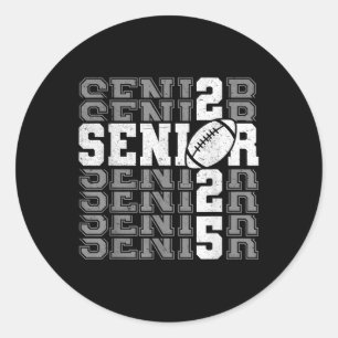 Senior 2025 Football Mum High School Graduation Ou Classic Round Sticker