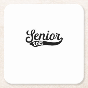 Senior 2025 Graduation Last Day of School Square Paper Coaster