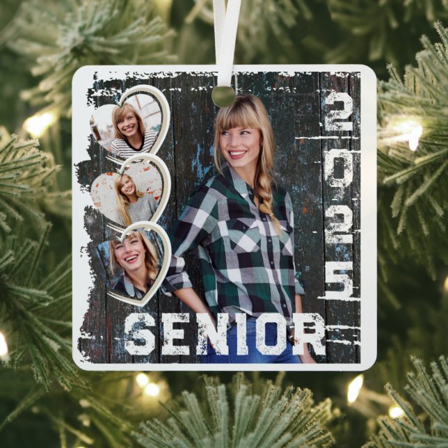 Senior 2025 High School Diploma Certificate Metal Tree Decoration (Insitu)