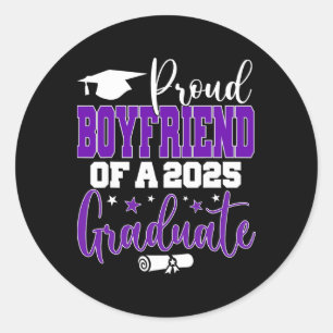 Senior 2025 Proud Boyfriend Of A Cl Of 2025 Gradua Classic Round Sticker