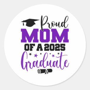 Senior 2025 Proud Mum Of A Cl Of 2025 Graduate Mot Classic Round Sticker