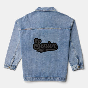 Senior 2025 School Graduation Blackout Denim Jacket