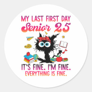 Senior 2025 Shirt Cl Of 2025 Graduation Back To Sc Classic Round Sticker