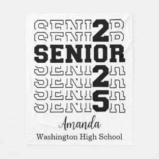 Senior 2025 Velveteen Plush Blanket, Personalised  Fleece Blanket
