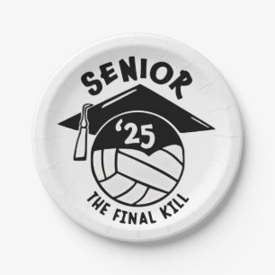 Senior 2025 Volleyball Graduation Paper Plate