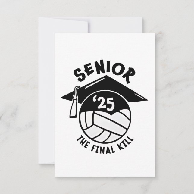 Senior 2025 Volleyball Graduation  Thank You Card (Front)