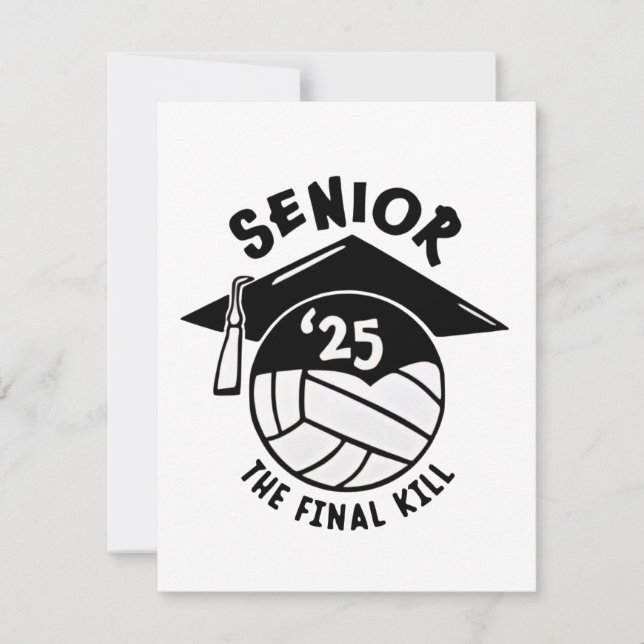 Senior 2025 Volleyball Graduation  Thank You Card (Front)
