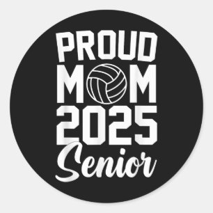Senior 2025 Volleyball Mum High School Graduation Classic Round Sticker