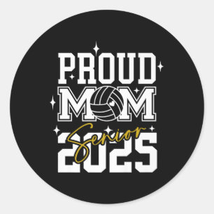 Senior 2025 Volleyball Mum High School Graduation  Classic Round Sticker