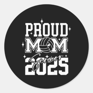 Senior 2025 Volleyball Mum High School Graduation Classic Round Sticker