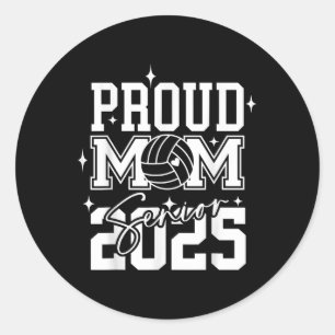Senior 2025 Volleyball Mum High School Graduation Classic Round Sticker