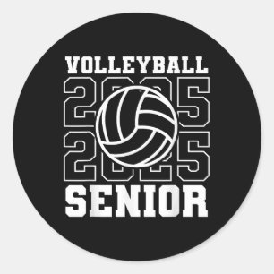 Senior 2025 Volleyball Mum High School Graduation Classic Round Sticker