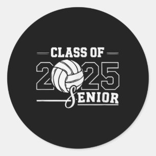 Senior 2025 Volleyball Mum High School Graduation Classic Round Sticker