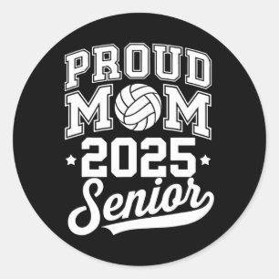 Senior 2025 Volleyll Mum High School Graduation Ou Classic Round Sticker