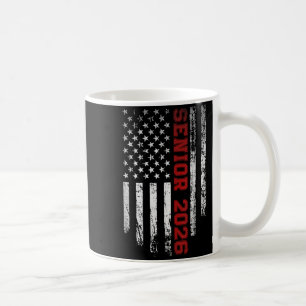 Senior 2026 American Flag Shirt USA Graduation Coffee Mug