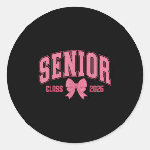 Senior 2026 Bow Coquette 2026 Senior Girls Classic Round Sticker