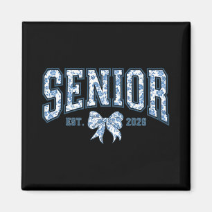 Senior 2026 Chinoiserie Floral Bow Graduation Tee Magnet