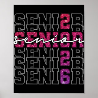 Senior 2026 Cl Of 2026 Graduation 2026 Pink Girl W Poster
